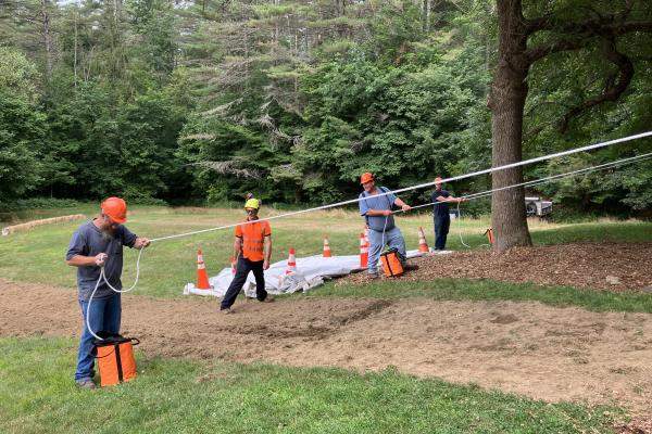 Municipal Staff learn to tie guidelines to trees