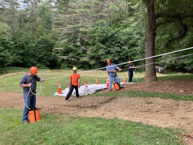 Municipal Staff learn to tie guidelines to trees